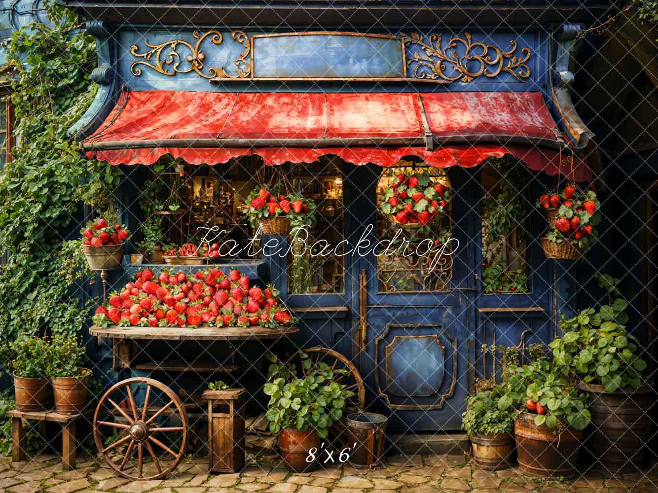 Kate Green Strawberry House Backdrop Designed by Emetselch