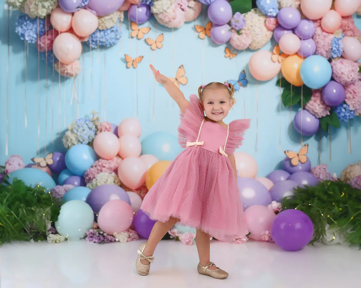 Kate Colorful Balloon Butterfly Wall Backdrop Designed by Emetselch