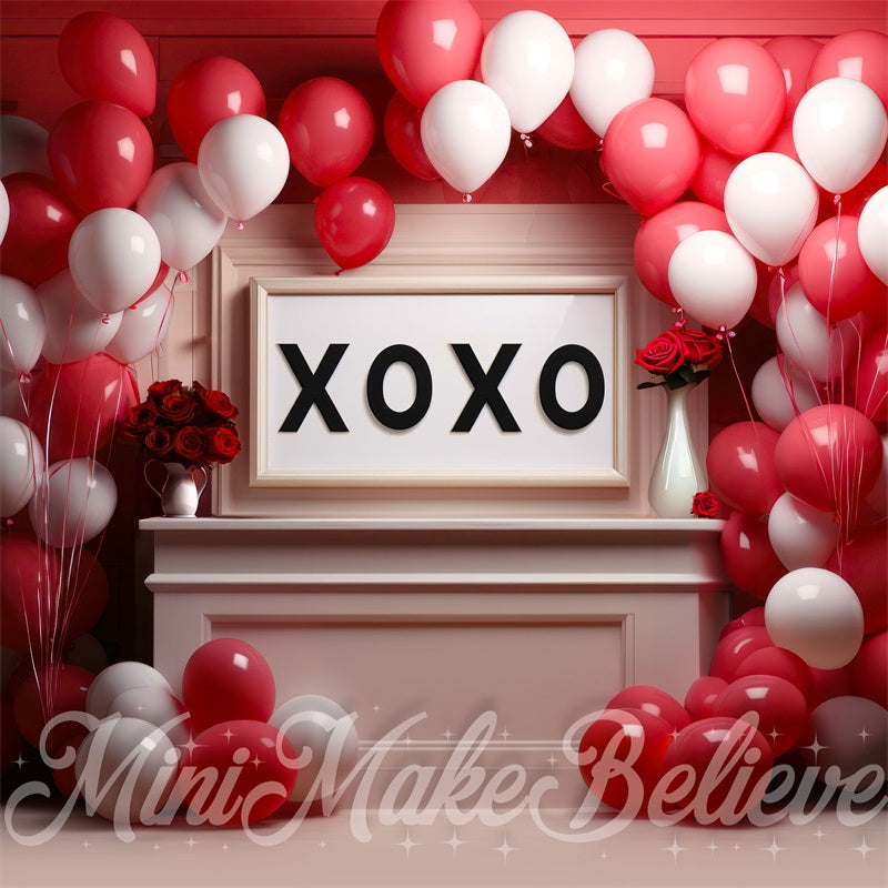 Fondo de escenario para pastelería interior en rojo diseñado por Mini MakeBelieve