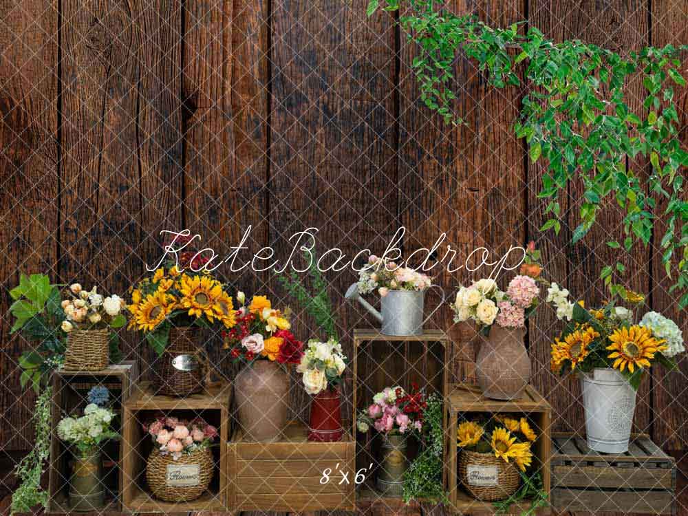 Kate Spring Wooden Wall Flowers Backdrop Designed by Emetselch