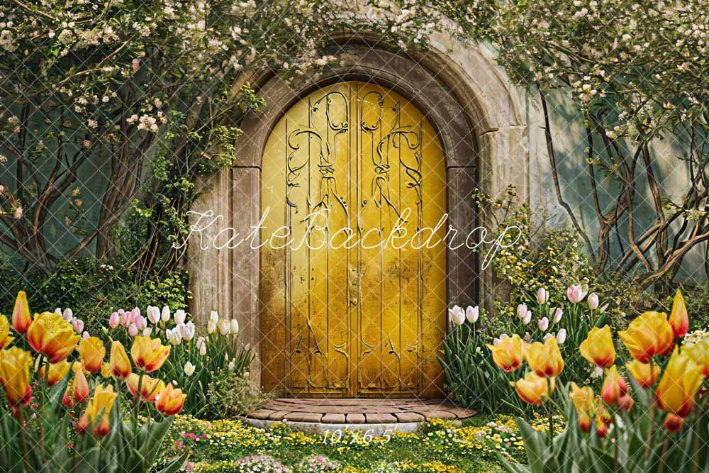 Kate Spring Flowers Arch Door Backdrop Designed by Chain Photography