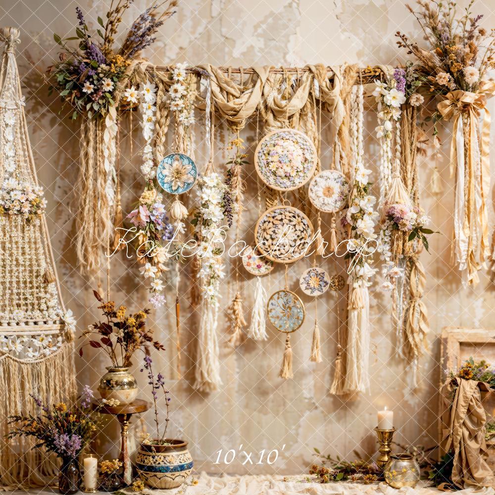 Panel de flores colgantes de estilo boho diseñado por Emetselch