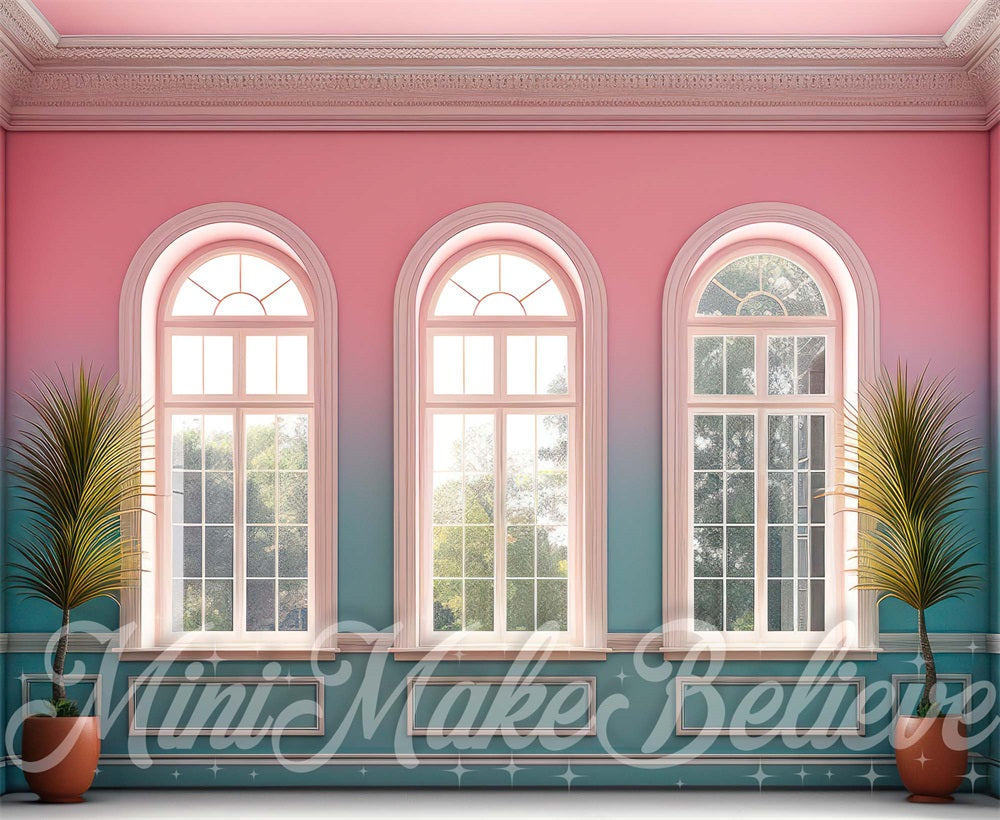 Kate Pink Blue Summer Interior Backdrop Designed by Mini MakeBelieve