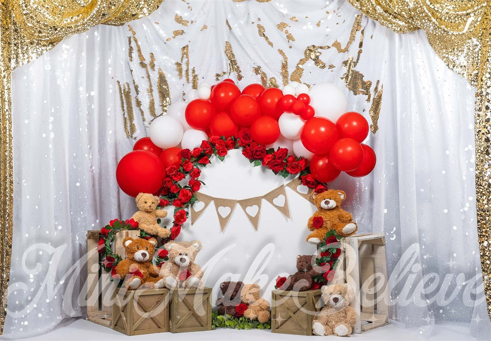 Valentine Teddy Bears Backdrop Ontworpen door Mini MakeBelieve