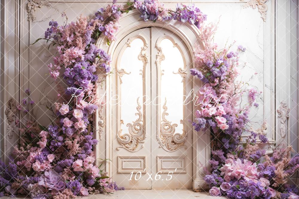 Fondo de puerta retro de flores frescas de primavera diseñado por Emetselch