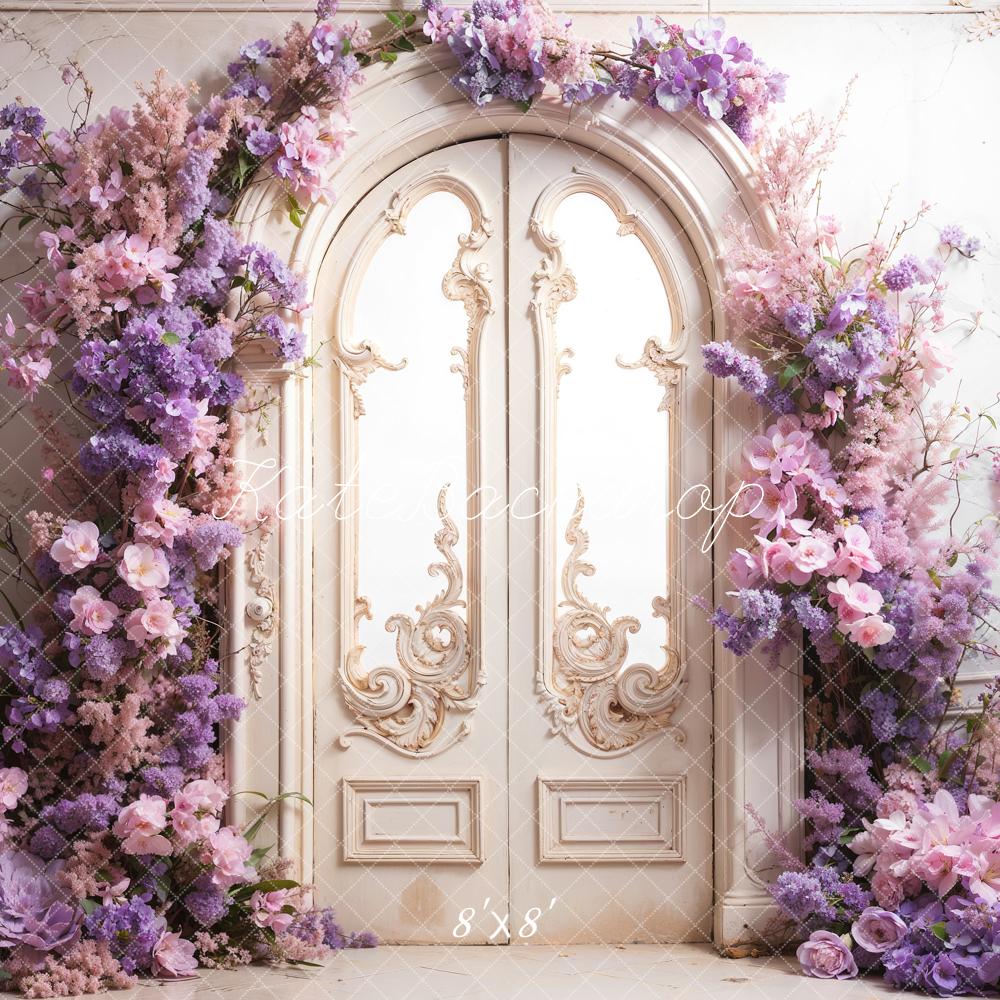 Fondo de puerta retro de flores frescas de primavera diseñado por Emetselch