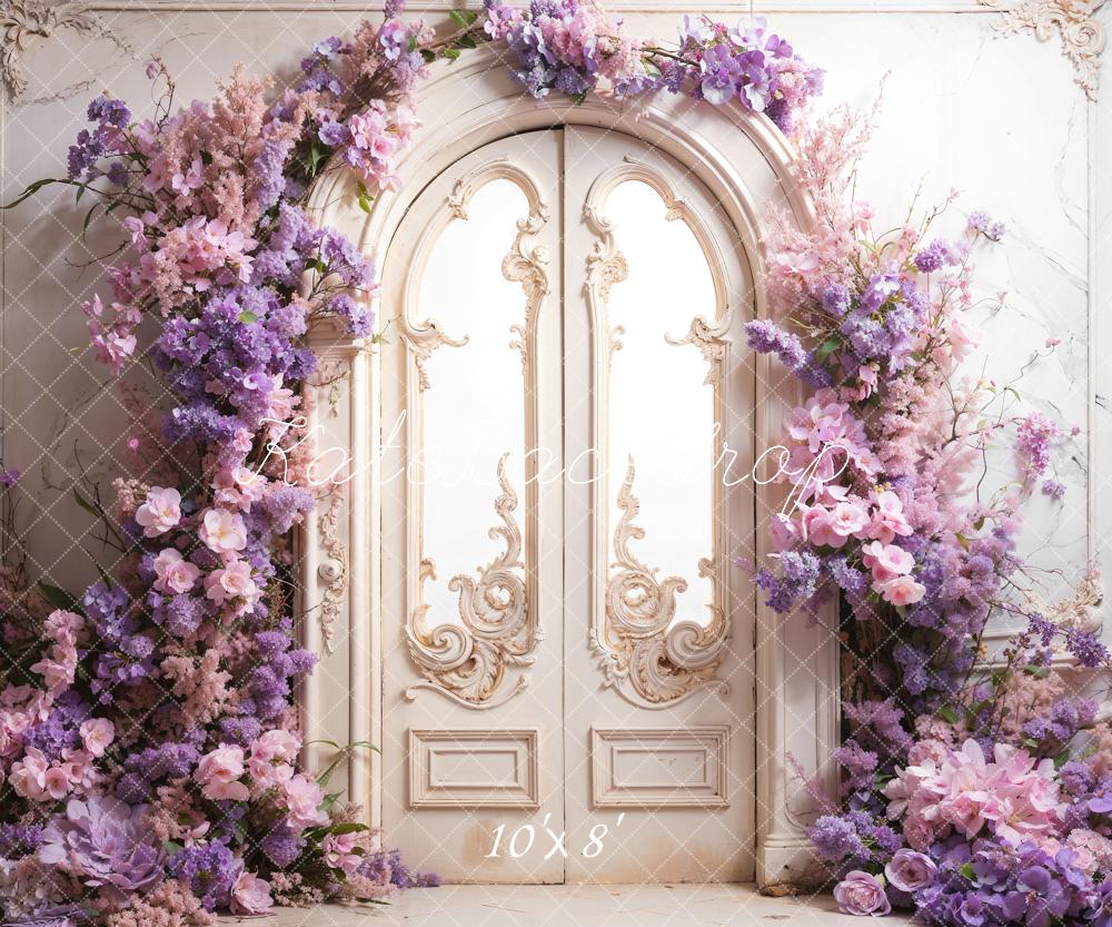 Fondo de puerta retro de flores frescas de primavera diseñado por Emetselch