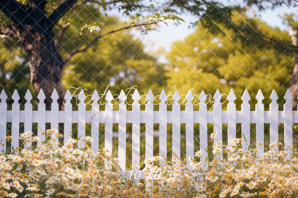 Flores de primavera en un fondo de valla diseñado por Emetselch