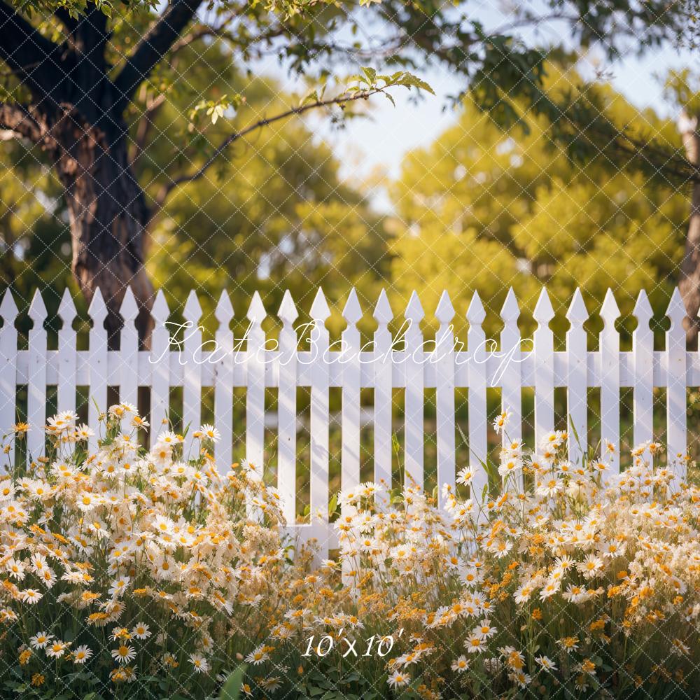 Flores de primavera en un fondo de valla diseñado por Emetselch