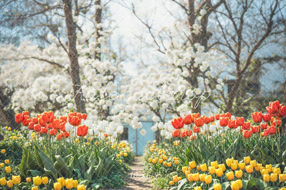 Fondo de pasillo de flores de primavera diseñado por Chain Photography