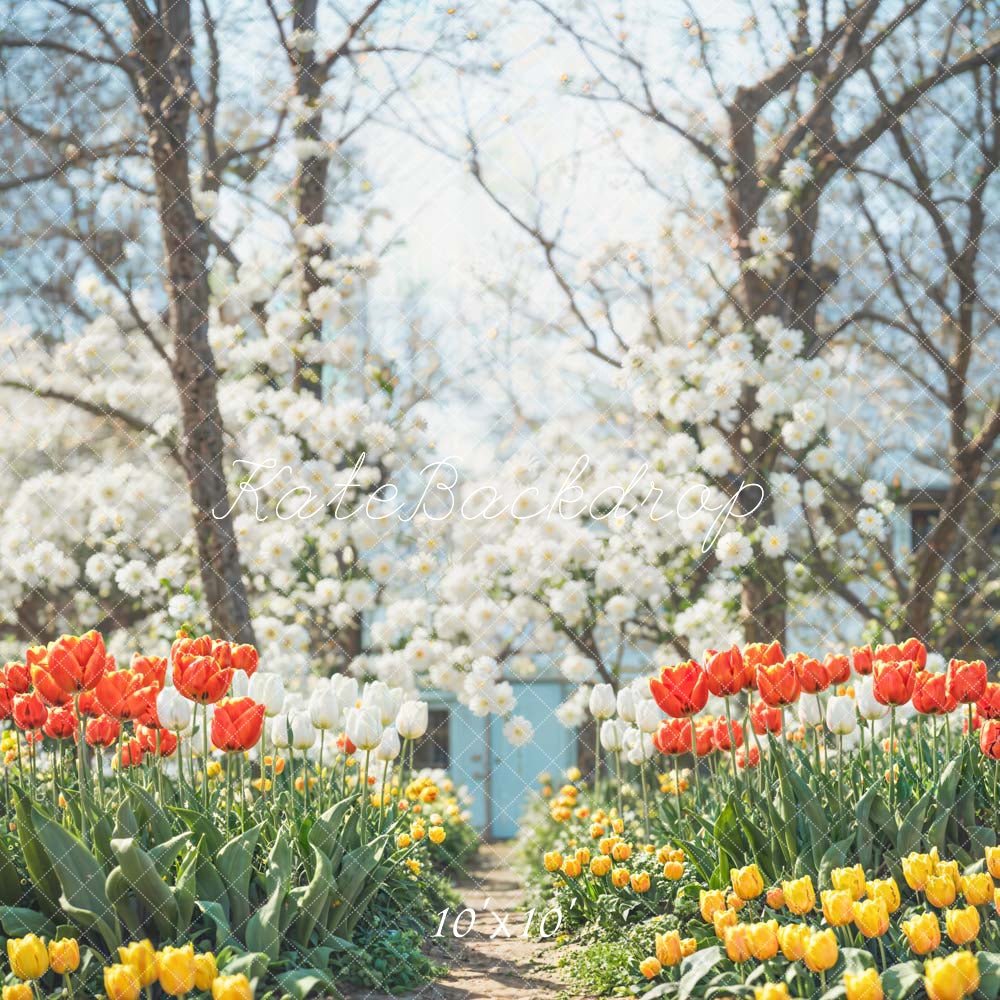 Fondo de pasillo de flores de primavera diseñado por Chain Photography