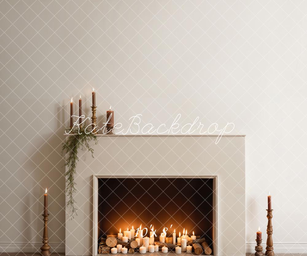 Kate Modern Candle Fireplace Backdrop Designed by Emetselch