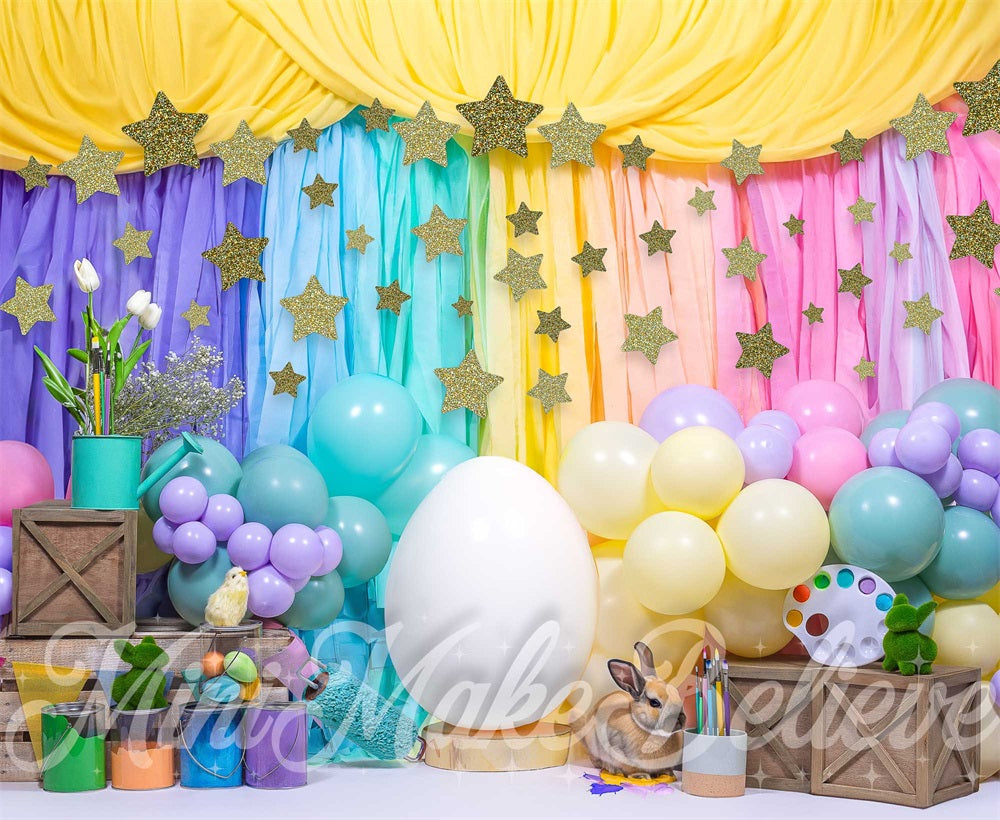 Fondo de pintura de huevos de Pascua diseñado por Mini MakeBelieve