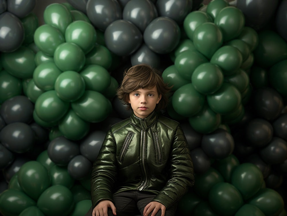 Groene Ballon Foto Achtergrondmuur Ontworpen door Emetselch