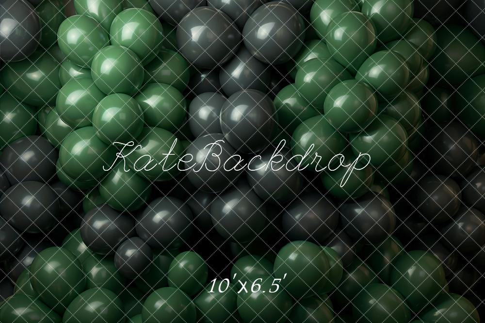 Fondo de pared con globos verdes diseñado por Emetselch