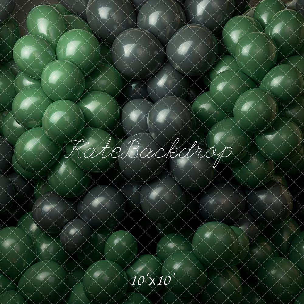 Fondo de pared con globos verdes diseñado por Emetselch