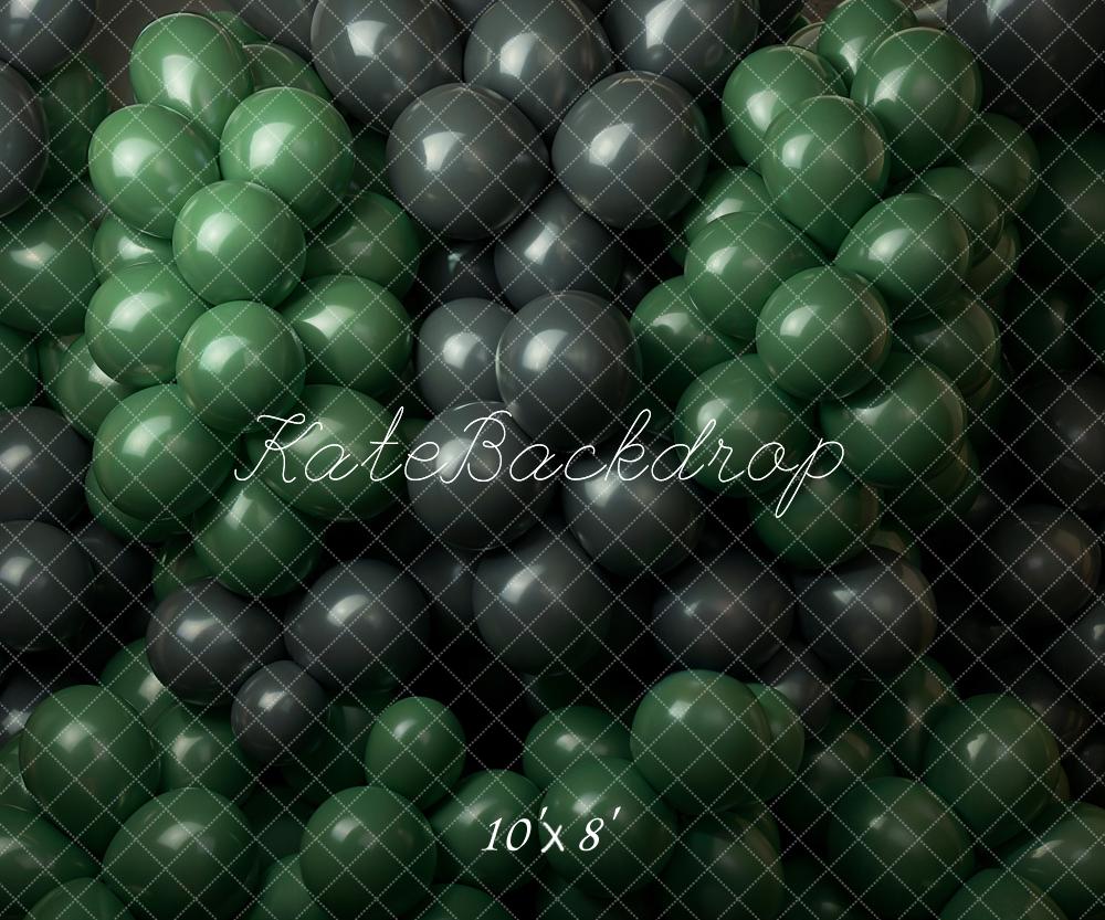 Fondo de pared con globos verdes diseñado por Emetselch