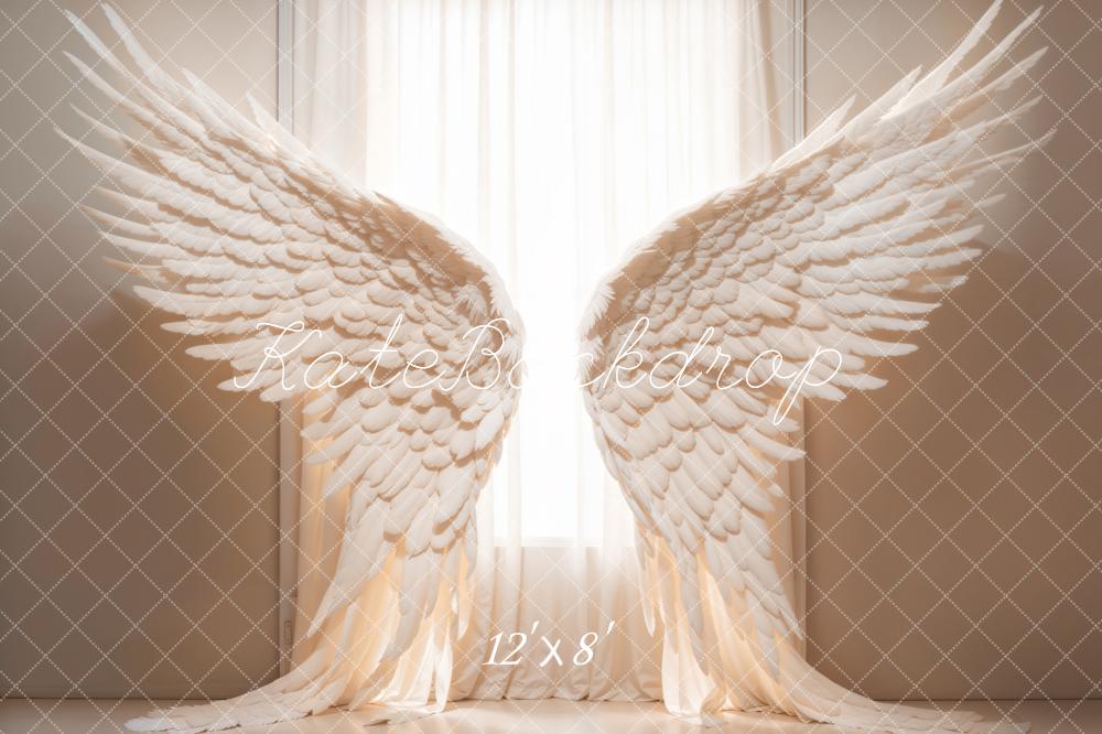 Kate White Angel Wing Curtains Backdrop Designed by Chain Photography