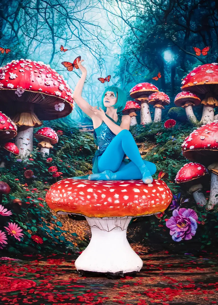 Kate Fairy Tale Forest Mushroom Path Backdrop Designed by Chain Photography