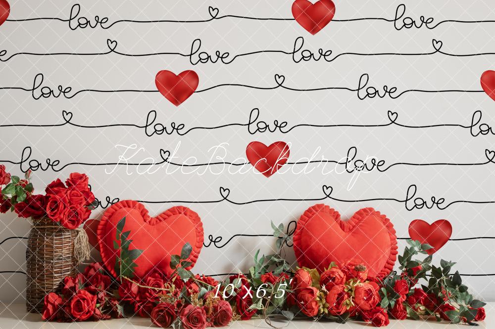 Sfondo a muro con tema San Valentino con roselline progettato da Emetselch