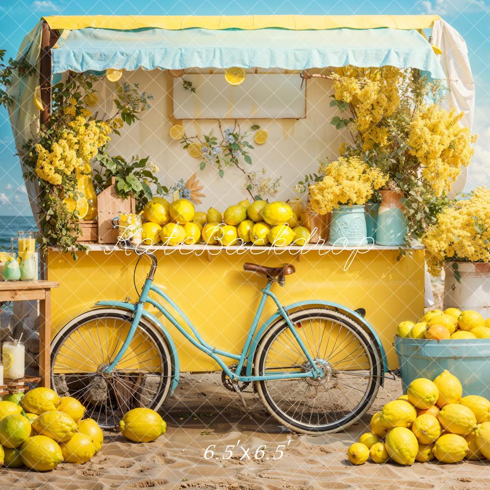 Fondo de bicicleta limonero junto al mar en verano diseñado por Emetselch