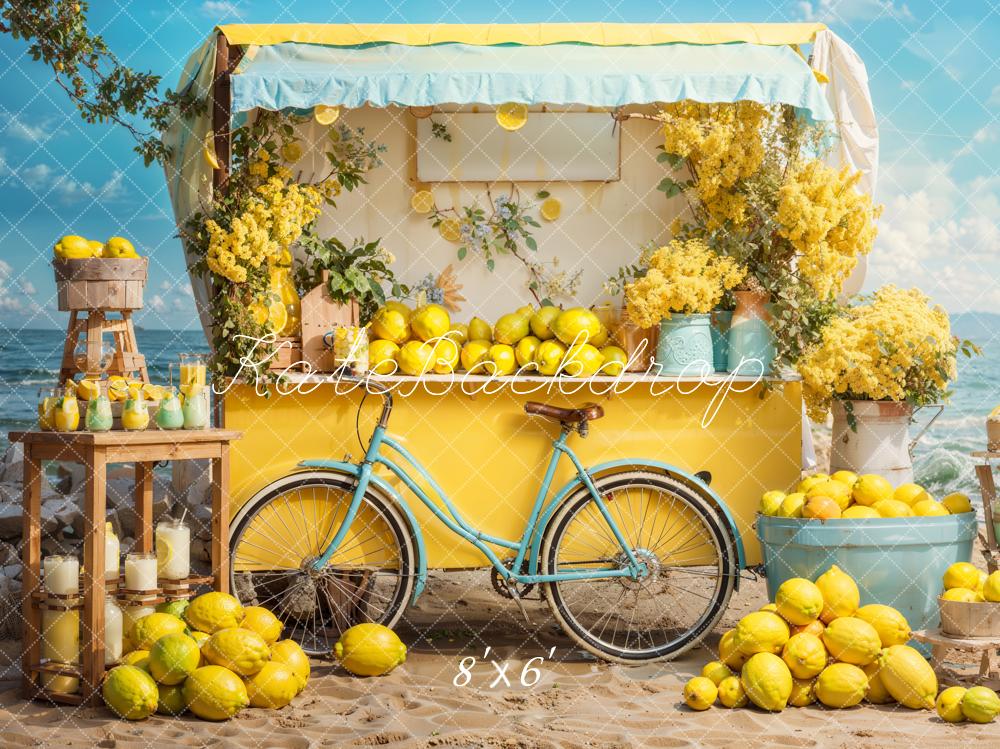 Fondo de bicicleta limonero junto al mar en verano diseñado por Emetselch