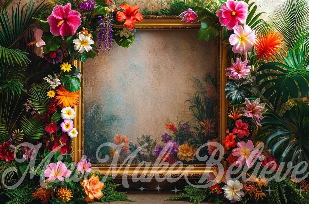 Zomer Fine Art Frame Hibicus Foto Achtergrond Ontworpen door Mini MakeBelieve