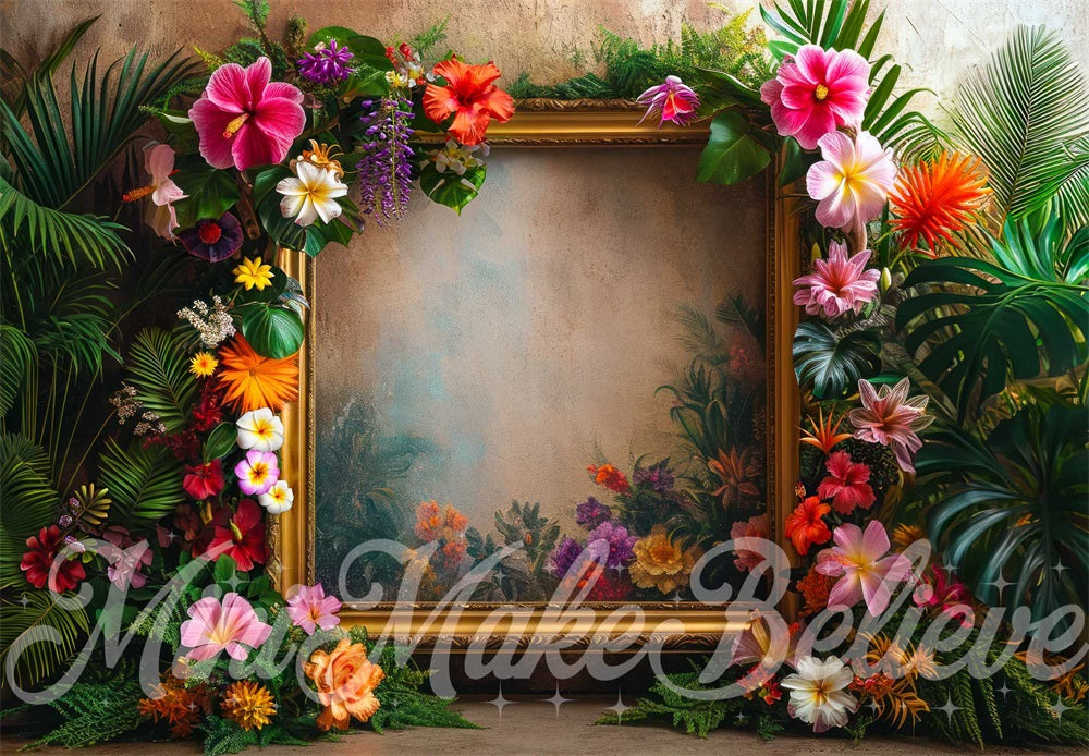 Zomer Fine Art Frame Hibicus Foto Achtergrond Ontworpen door Mini MakeBelieve