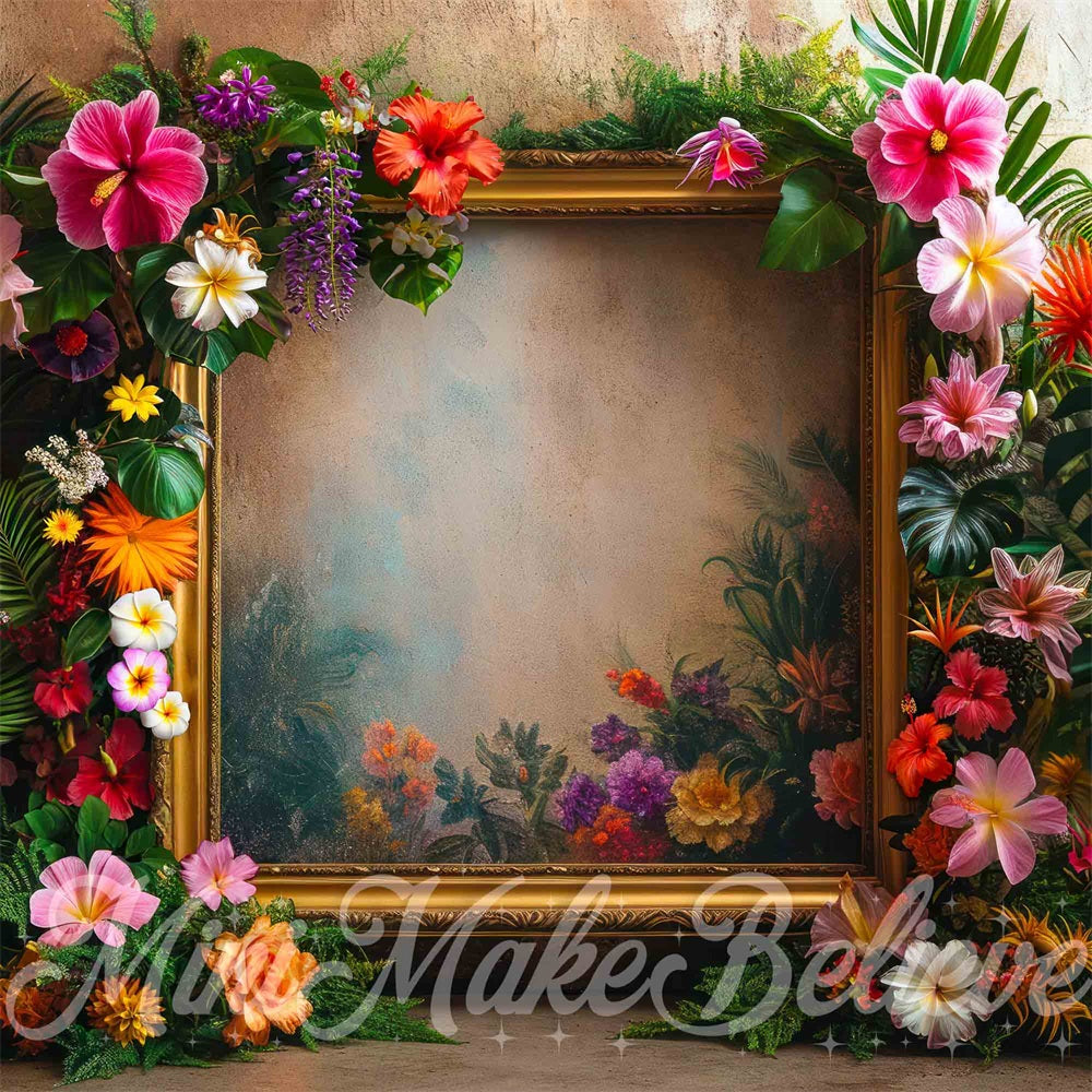 Zomer Fine Art Frame Hibicus Foto Achtergrond Ontworpen door Mini MakeBelieve