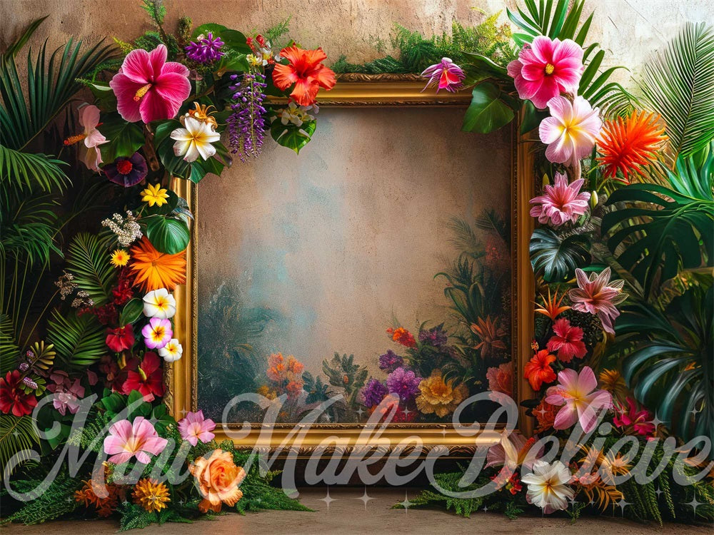 Zomer Fine Art Frame Hibicus Foto Achtergrond Ontworpen door Mini MakeBelieve