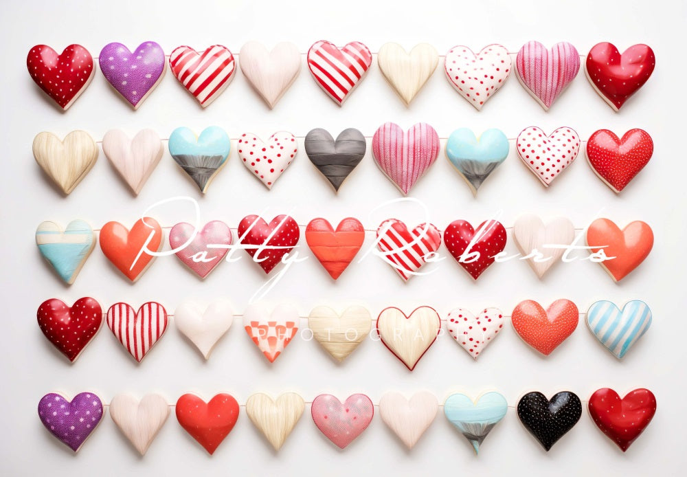 Keramisch Valentijnsdag Harten Achtergrond Ontworpen door Patty Robert