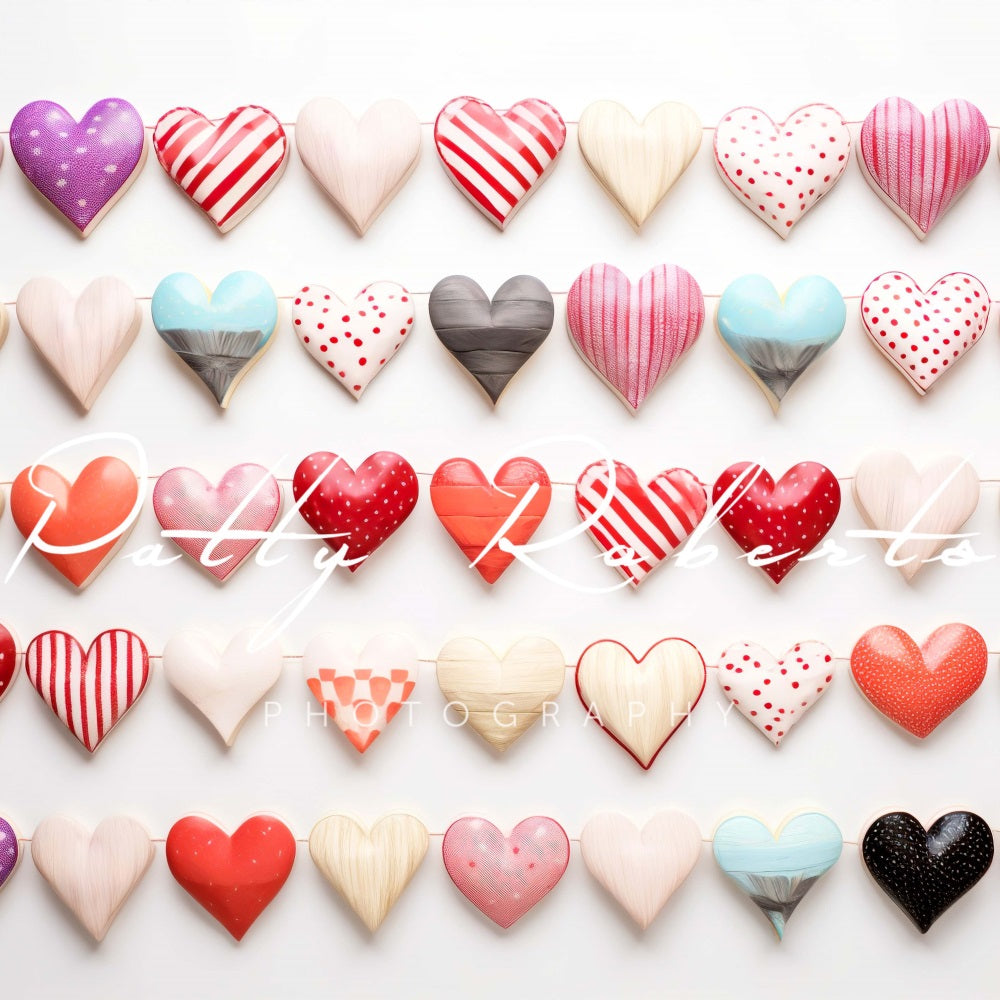 Keramisch Valentijnsdag Harten Achtergrond Ontworpen door Patty Robert