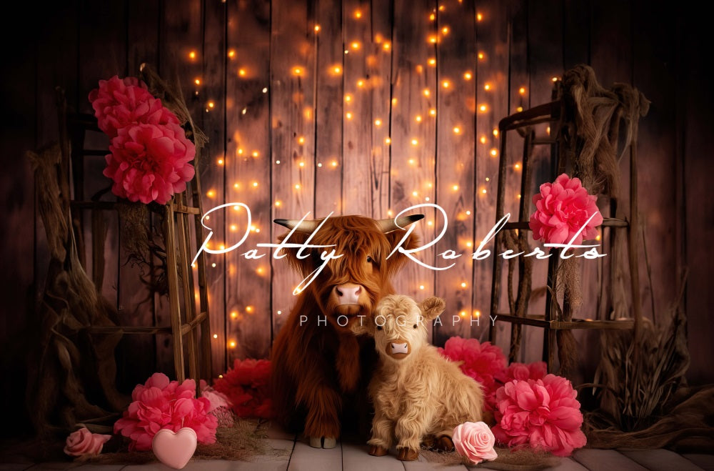Highland Cow Valentine's Day Backdrop progettato da Patty Robert