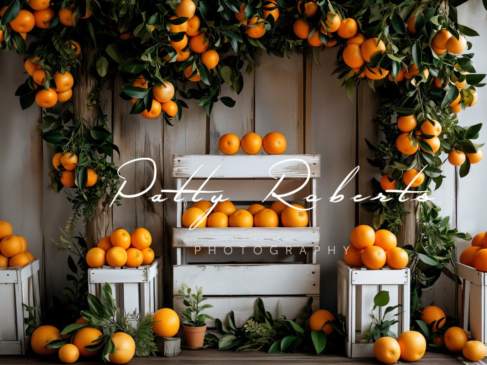 Kate Fall Oranges Stand Backdrop Designed by Patty Robert