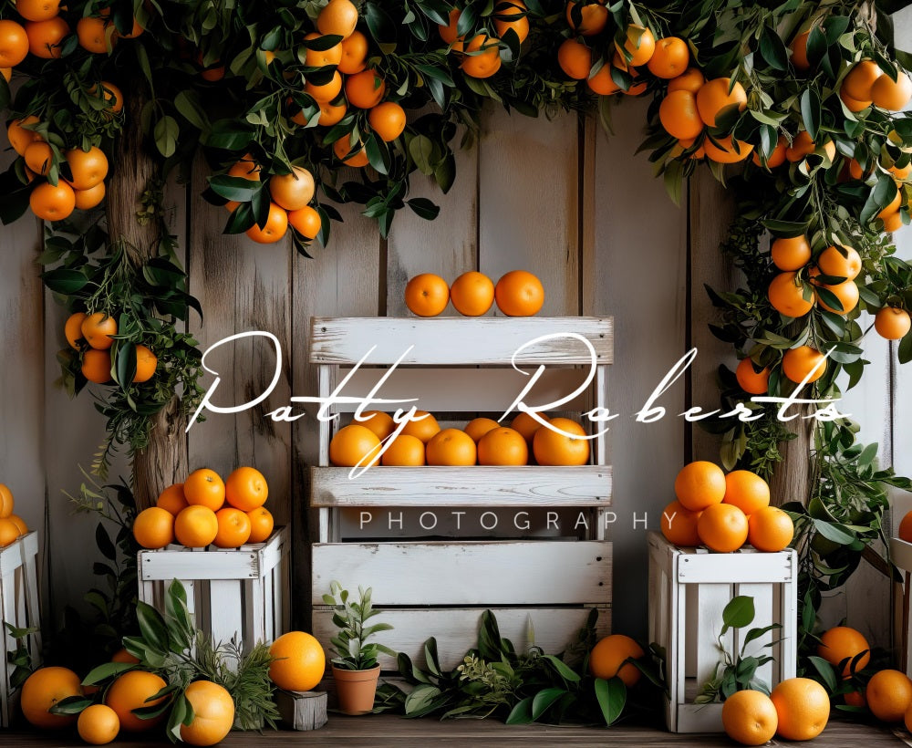 Kate Fall Oranges Stand Backdrop Designed by Patty Robert