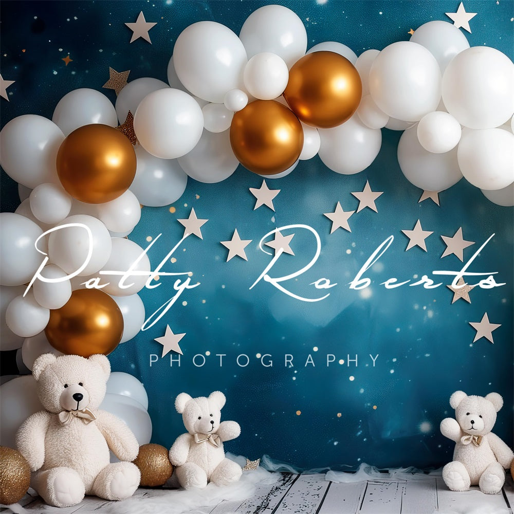 Kate White Balloons Arch and Bears Backdrop Designed by Patty Robert