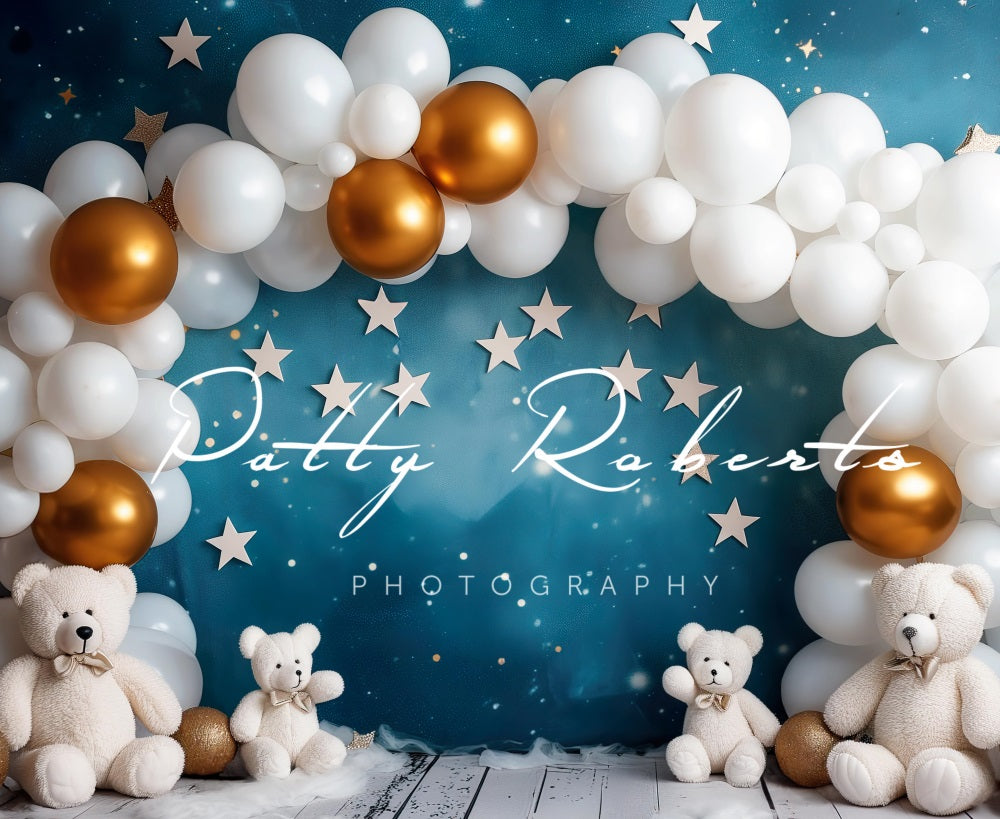 Kate White Balloons Arch and Bears Backdrop Designed by Patty Robert