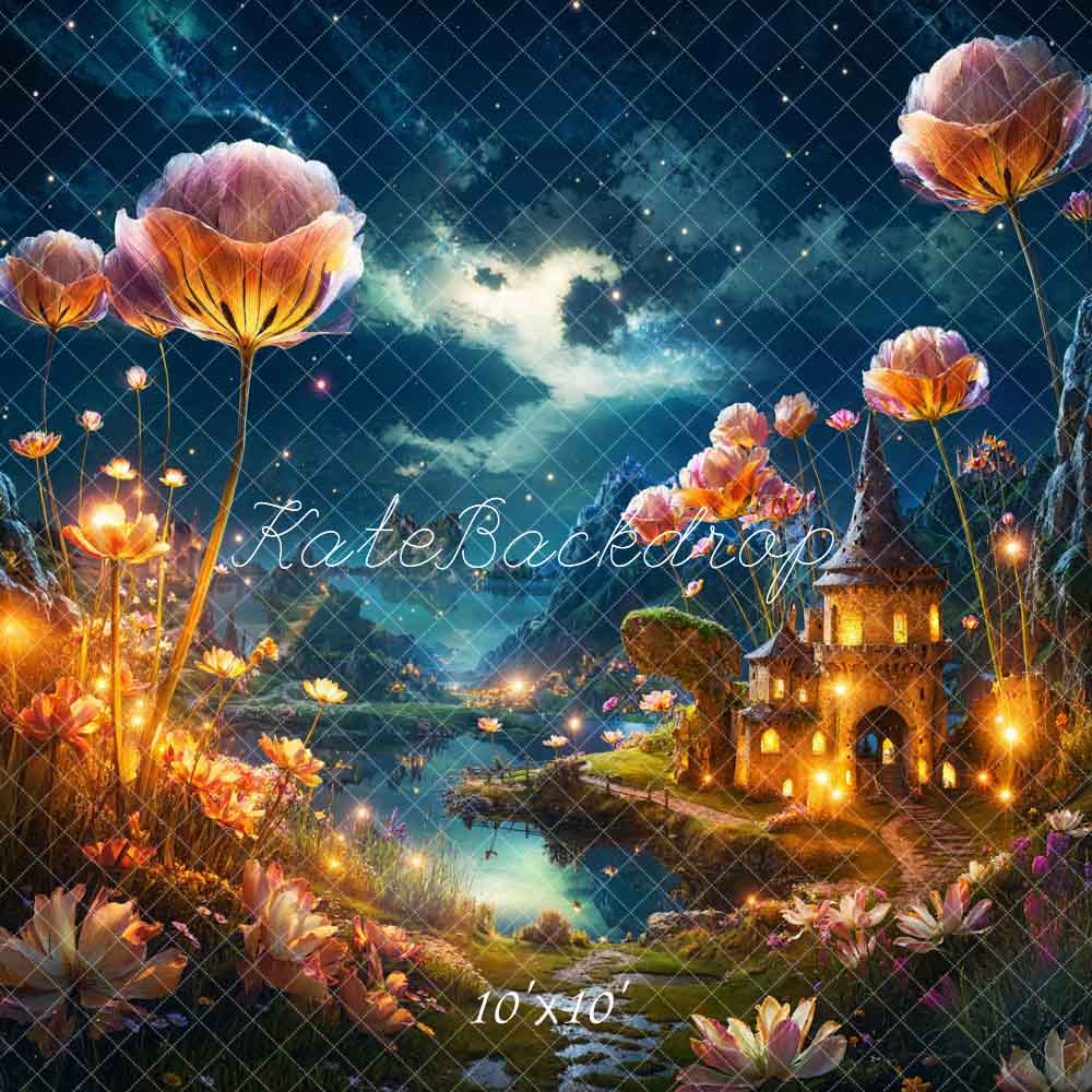 Kate Lotus Town In Summer Night Backdrop Designed by Chain Photography