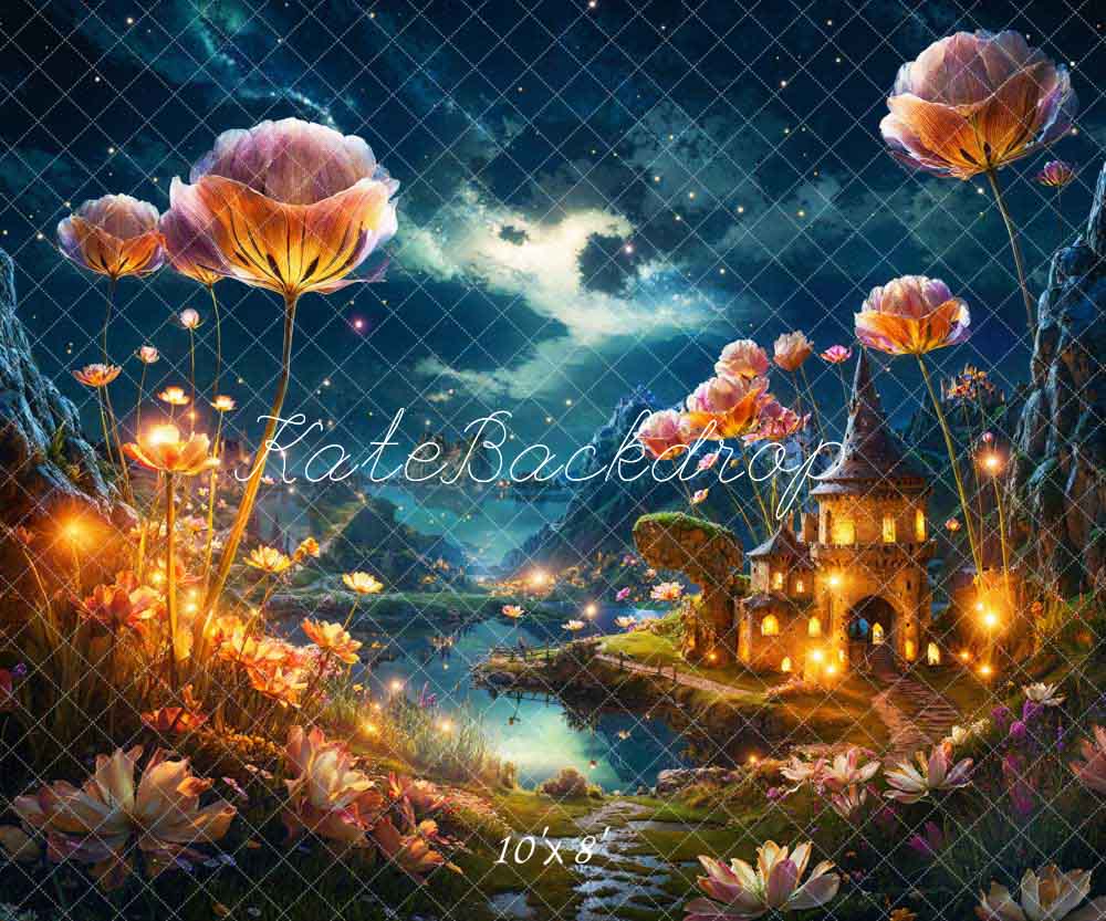 Kate Lotus Town In Summer Night Backdrop Designed by Chain Photography