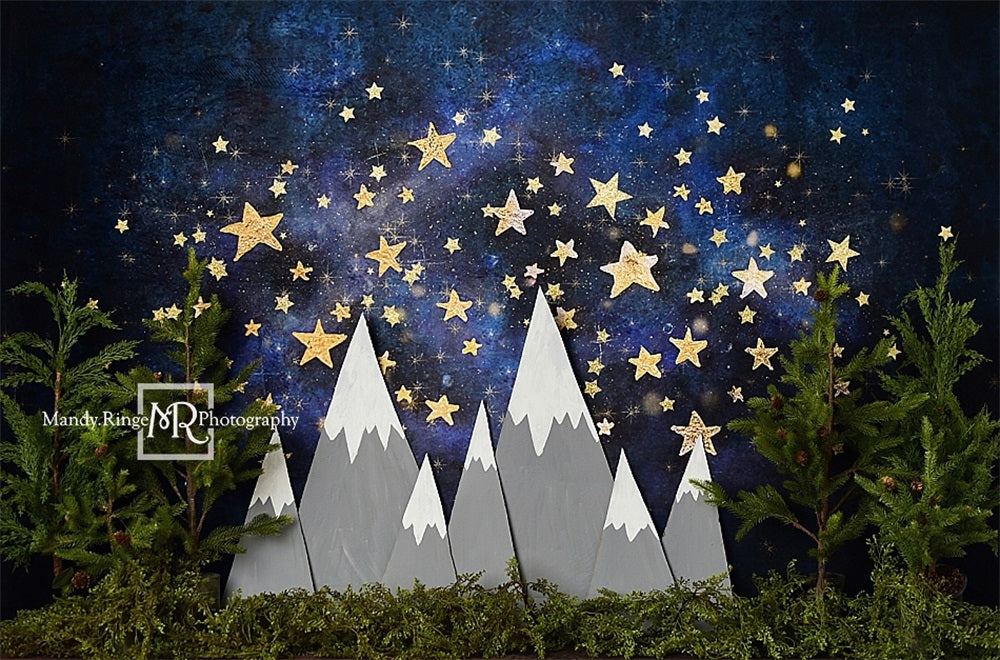 Kate Starry Night with Mountains Backdrop Designed by Mandy Ringe Photography