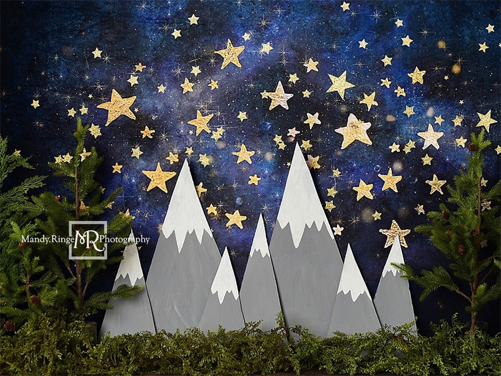 Kate Starry Night with Mountains Backdrop Designed by Mandy Ringe Photography