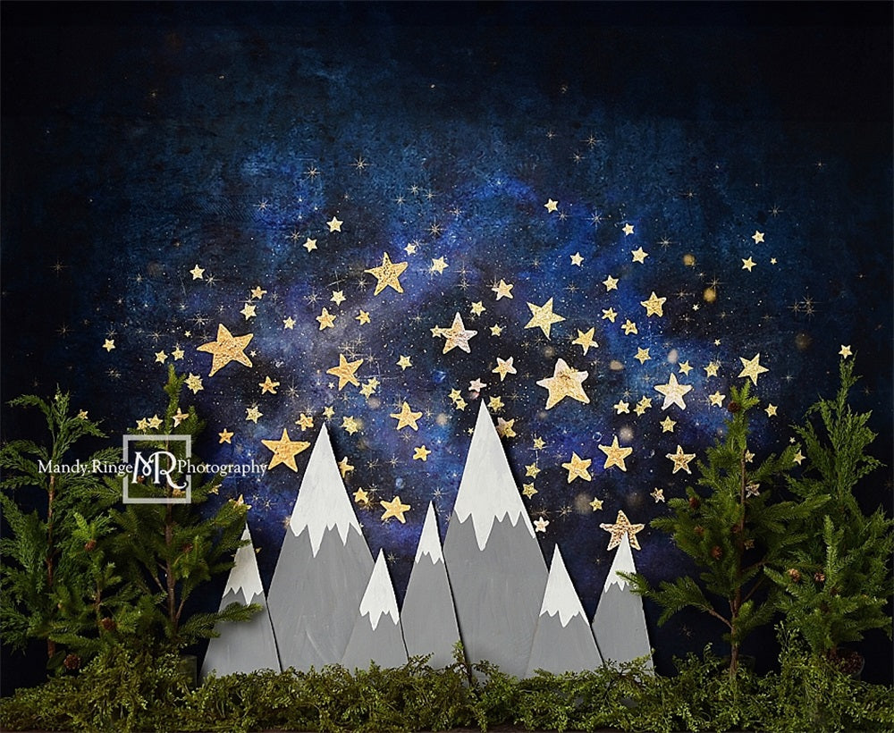 Kate Starry Night with Mountains Backdrop Designed by Mandy Ringe Photography