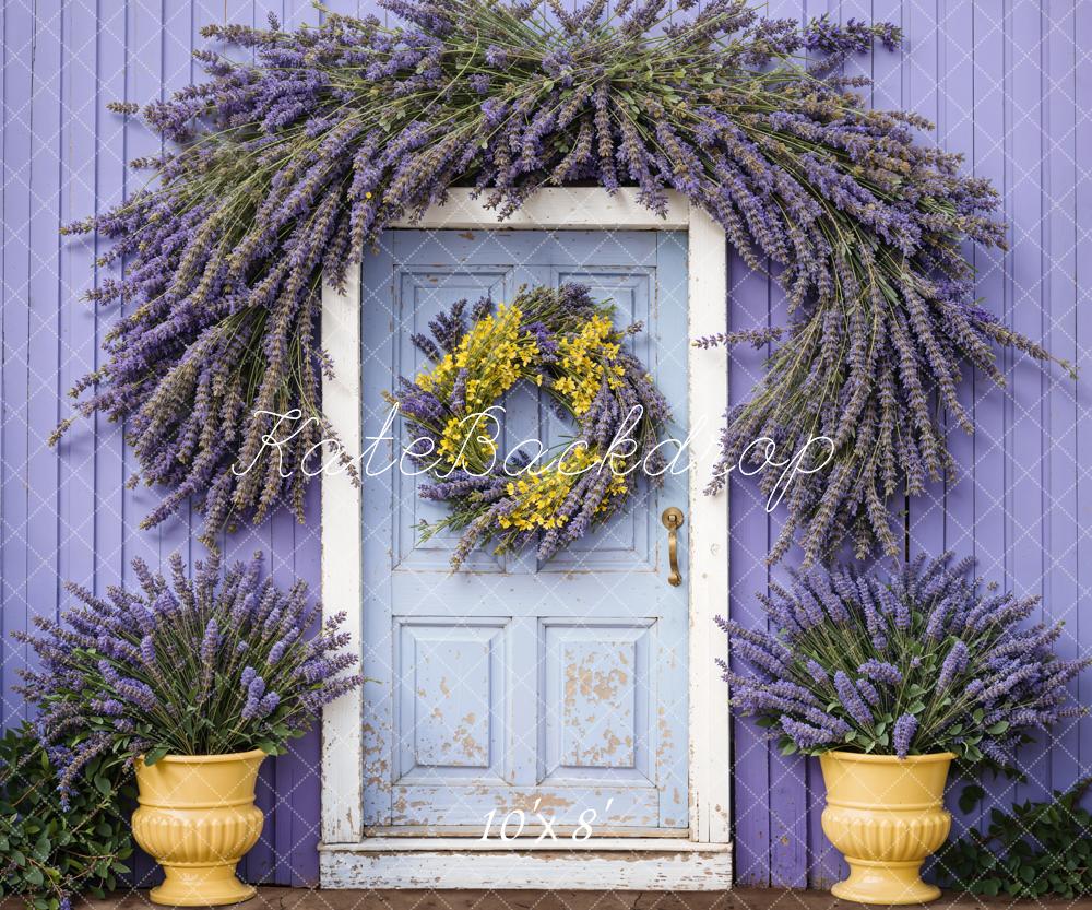 Kate Spring Wisteria Wooden Door Wall Backdrop Designed by Emetselch