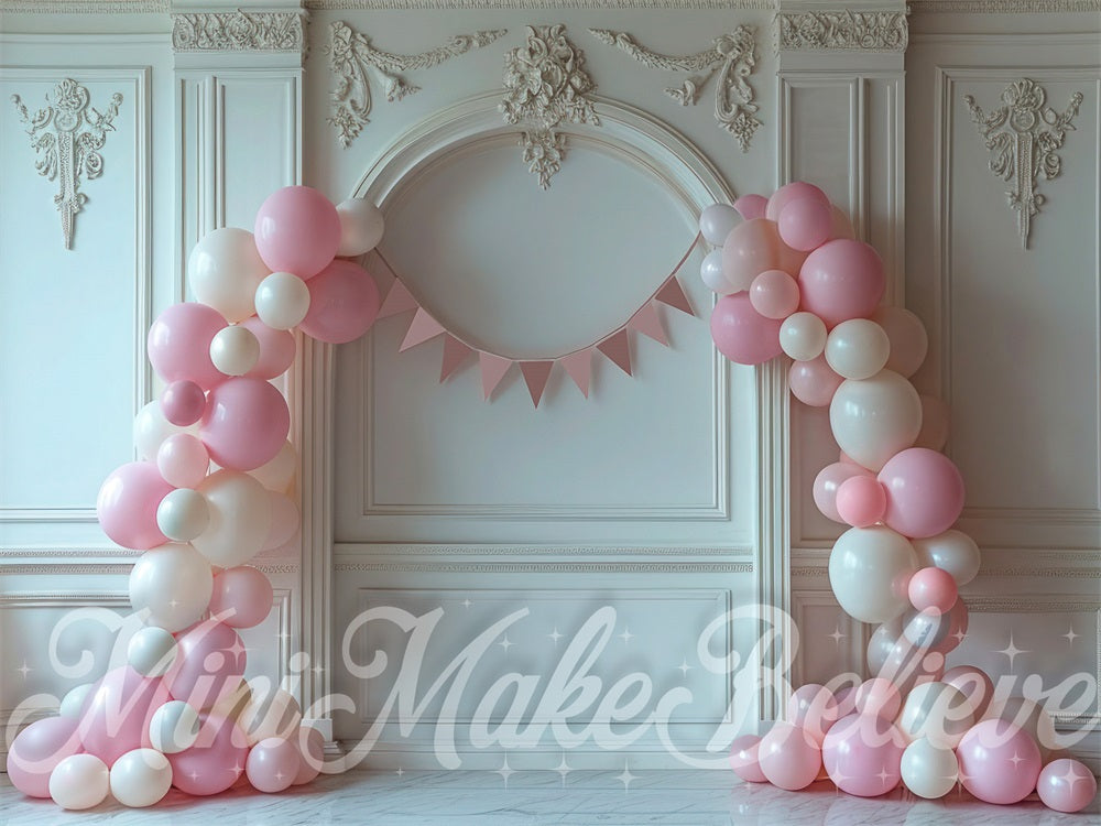 Interieur Fancy Pink Feestachtergrond Ontworpen door Mini MakeBelieve