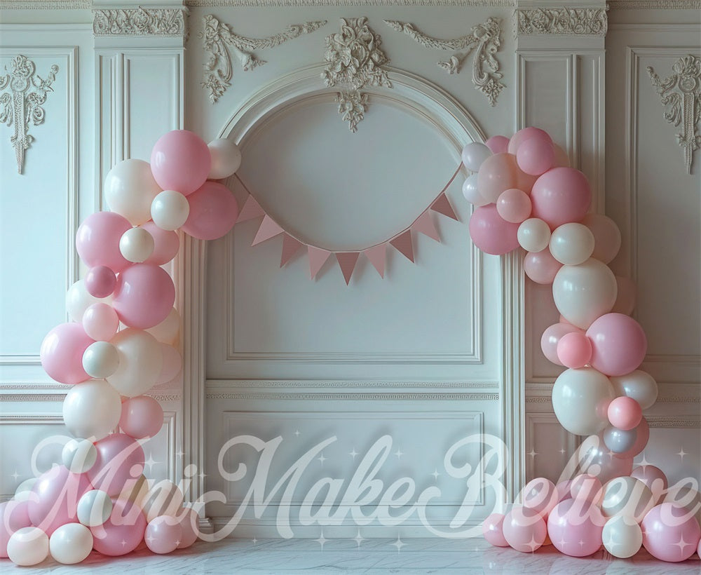 Interieur Fancy Pink Feestachtergrond Ontworpen door Mini MakeBelieve