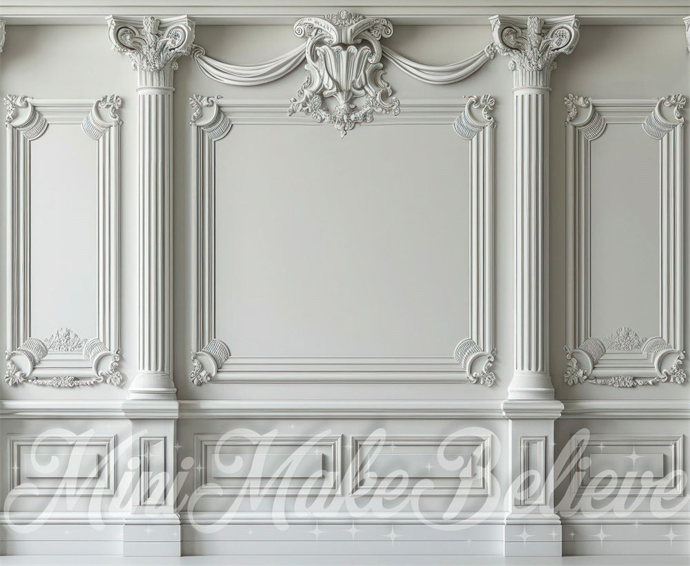 Sfondo murale ornamentale bianco progettato da Mini MakeBelieve