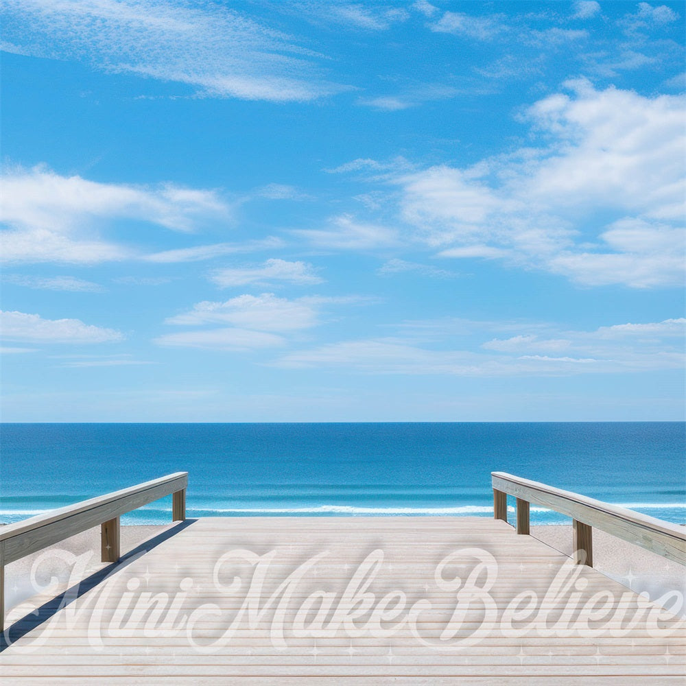 Kate Summer Sea Beach Boardwalk Backdrop Designed by Mini MakeBelieve