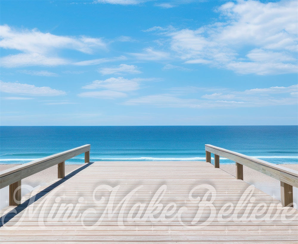 Kate Summer Sea Beach Boardwalk Backdrop Designed by Mini MakeBelieve