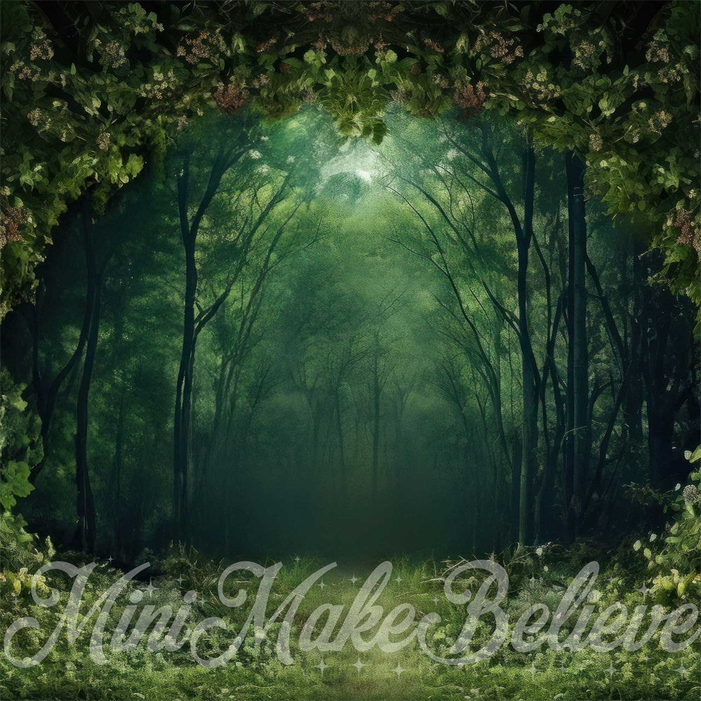 Lente Groen Bos Natuurdecor Boog Foto Achtergrond Ontworpen door Mini MakeBelieve