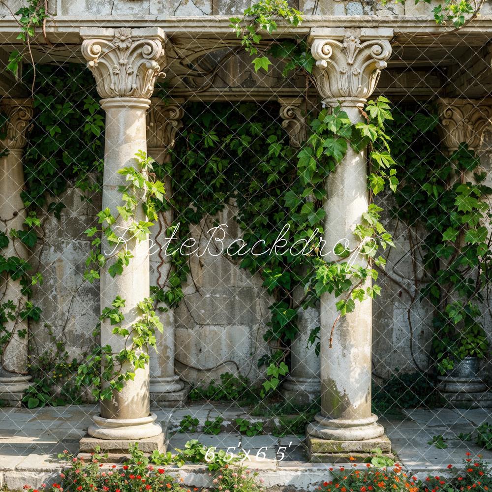 Antichi Colonne e Viti di Edera Sfondo da Giardino Progettato da Emetselch